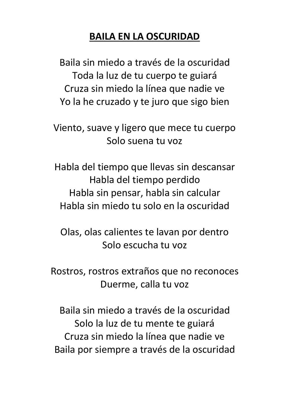 BAILA EN LA OSCURIDAD — Coque Malla