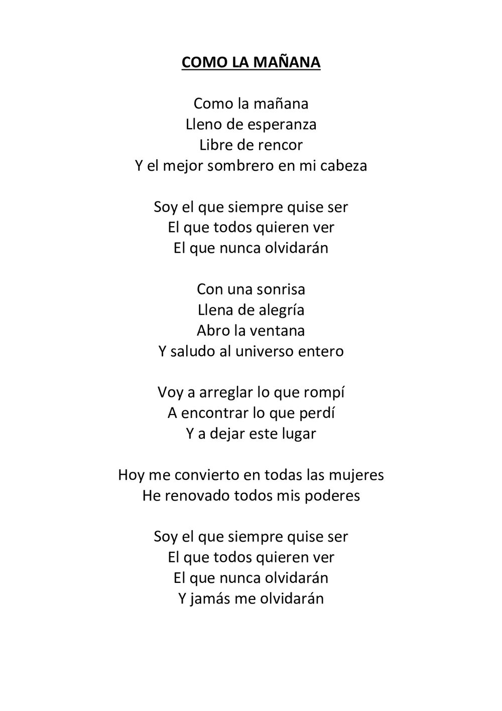 COMO LA MAÑANA — Coque Malla