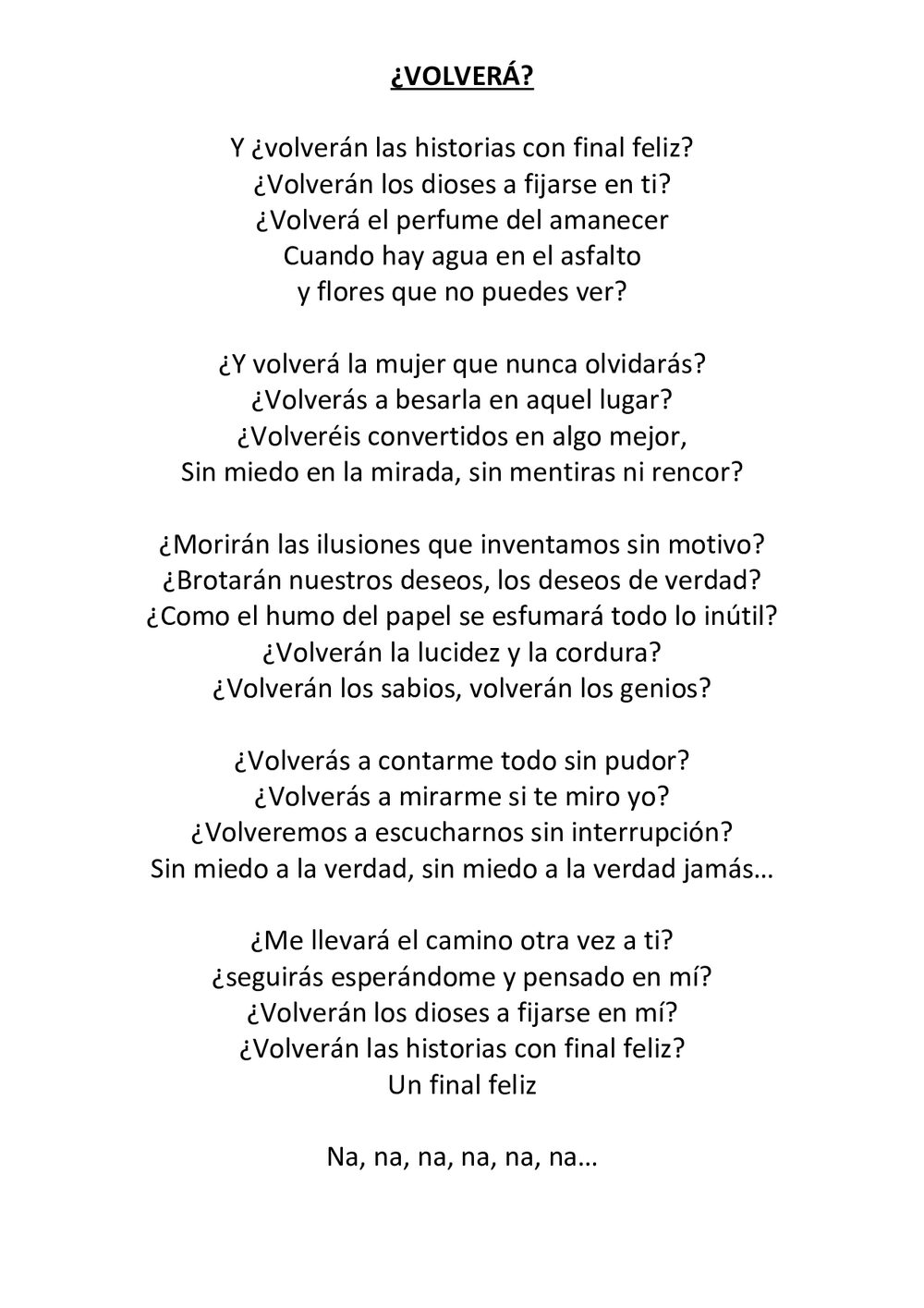 ¿VOLVERÁ? — Coque Malla