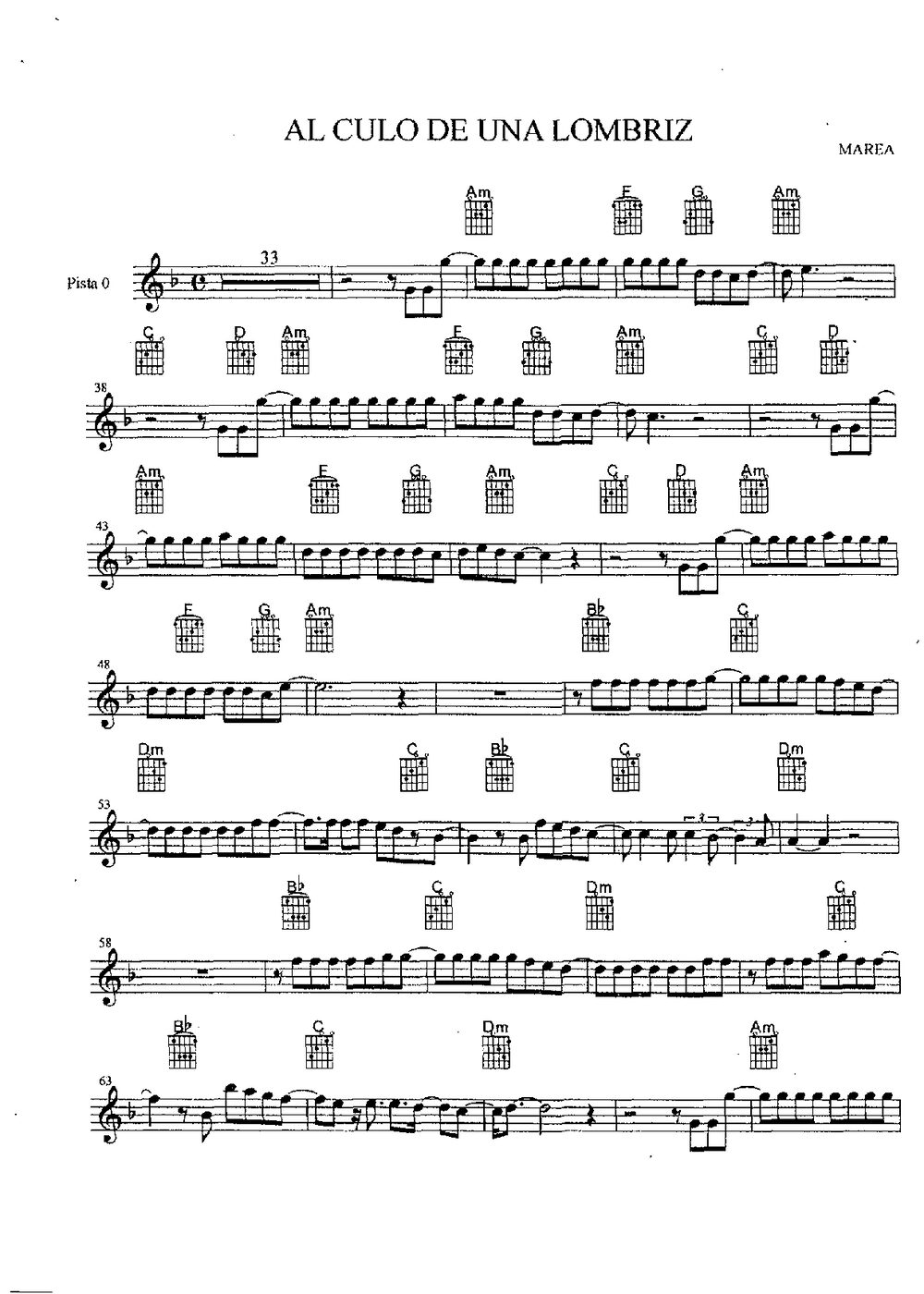 AL CULO DE UNA LOMBRIZ — Marea